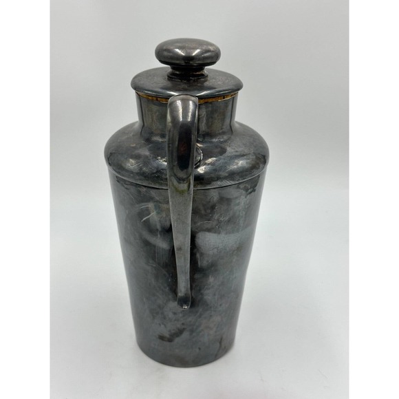 Vtg Meriden Cocktail Shaker Drink Mixer 313 Hand Hammered Silver Plated HEAVY - Picture 6 of 16